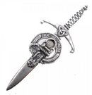 Clan Crest Pewter Kilt Pin with Grierson Crest featuring an antique palladium finish, highlighting Scottish craftsmanship and tradition.
