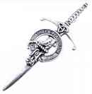 Clan Crest Pewter Kilt Pin featuring the MacAulay Crest, beautifully crafted in Scotland with an antique palladium finish, perfect for Scottish heritage and style.