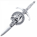 Clan Crest Pewter Kilt Pin featuring the MacBain Crest, crafted from high-quality pewter with an antique palladium finish, perfect for showcasing your Scottish heritage.