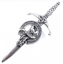 Stylish Clan Crest Pewter Kilt Pin with MacDonald of Glengarry crest, crafted in Scotland with fine pewter, perfect for kilt enthusiasts.