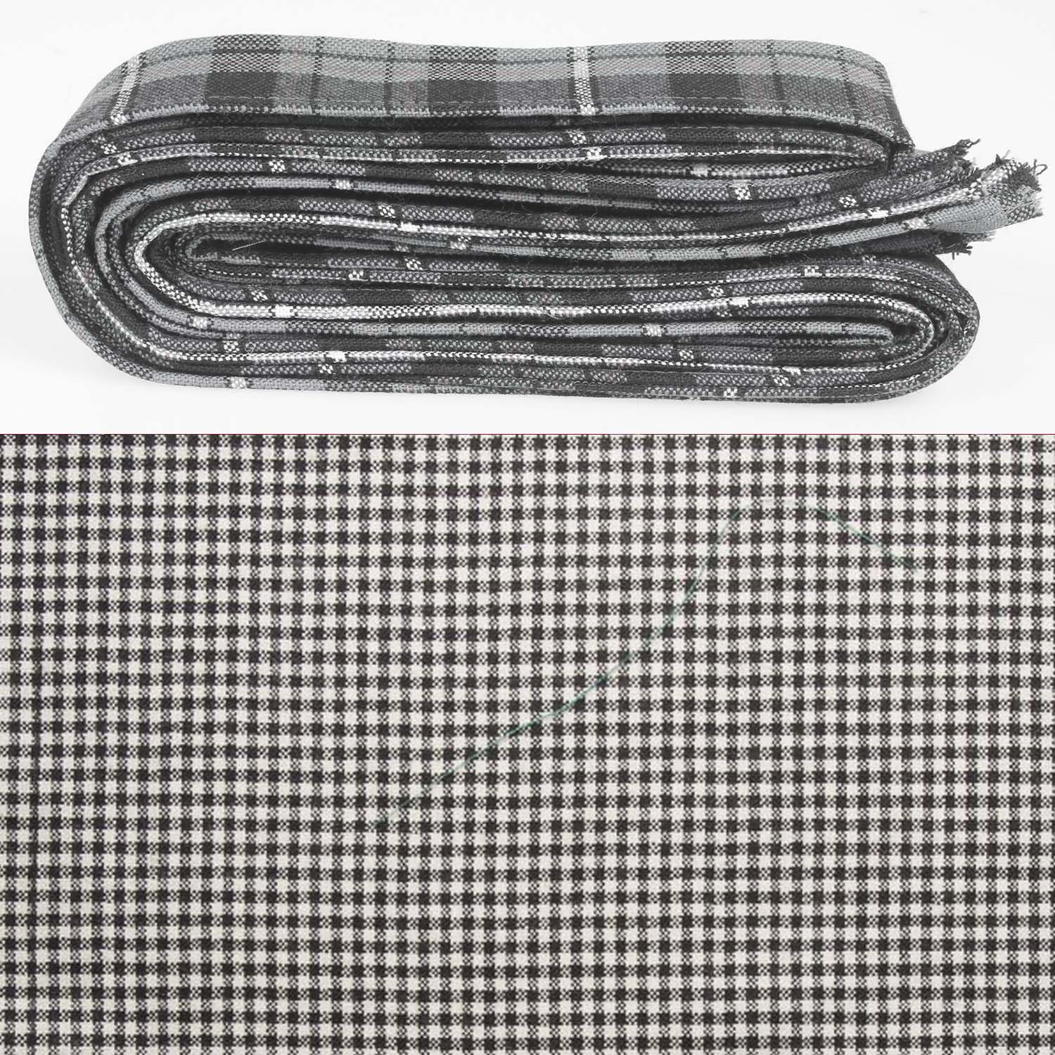 Wool Strip Ribbon in Shepherd Tartan - 5 Strips, Choose Your Width, showcasing elegant tartan patterns perfect for weddings and special occasions.