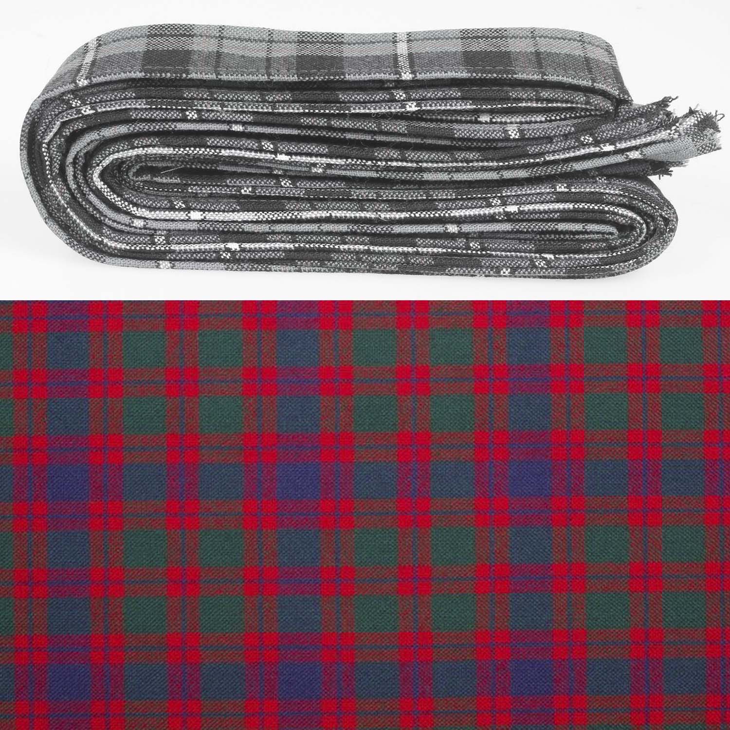 Wool Strip Ribbon in Skene Modern Tartan - 5 Strips, Choose Your Width, showcasing a fine wool tartan design perfect for special occasions and creative projects.