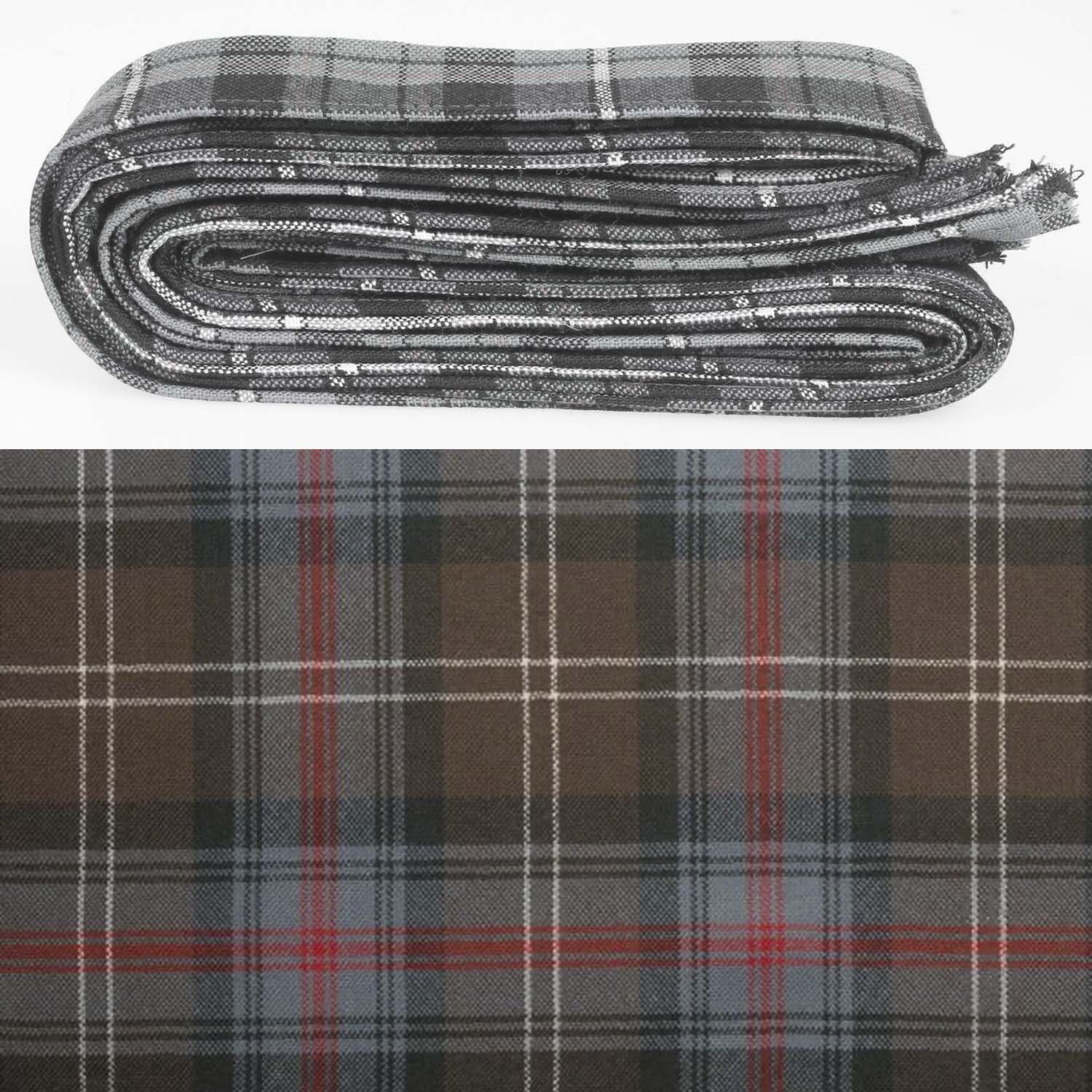 Wool Strip Ribbon in Sutherland Old Weathered Tartan - 5 Strips, Choose Your Width, showcasing a high-quality fine weight wool tartan perfect for elegant decorations.