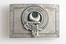Rectangular Pewter Clan Crest Buckle For Kilt Belts