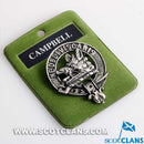 Campbell Clan Crest Badge in Pewter showcasing intricate detail and traditional belted design, perfect for expressing clan pride.