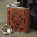 Chattan Clan Crest PU Leather Covered Hip Flask