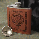 Crichton Clan Crest PU Leather Covered Hip Flask