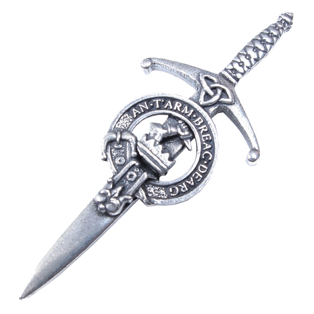 Clan Crest Pewter Kilt Pin with MacQuarrie Crest