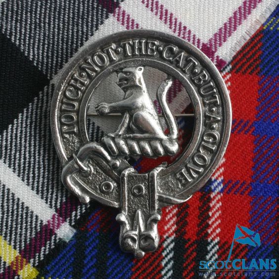 MacPherson Clan Crest Badge in Pewter for everyday wear and clan gatherings, featuring a traditional belted design and locking safety pin.