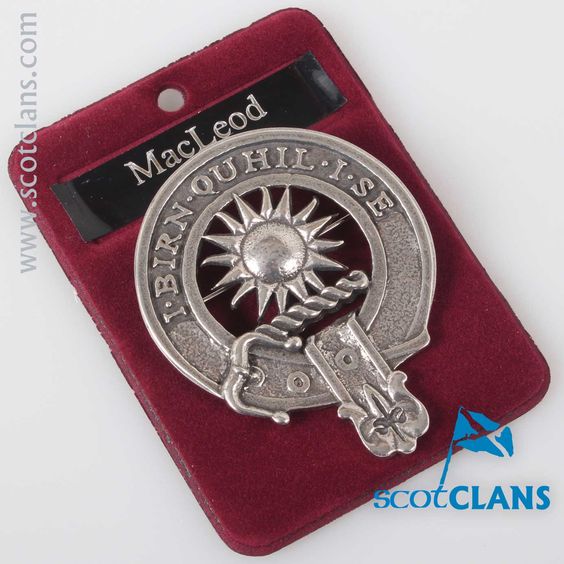 MacLeod of Lewis Clan Crest Badge in Pewter displayed on a soft background, showcasing the traditional belted design and intricate details, perfect for everyday wear or clan gatherings.