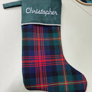 Custom Tartan Christmas Stocking with Embroidery