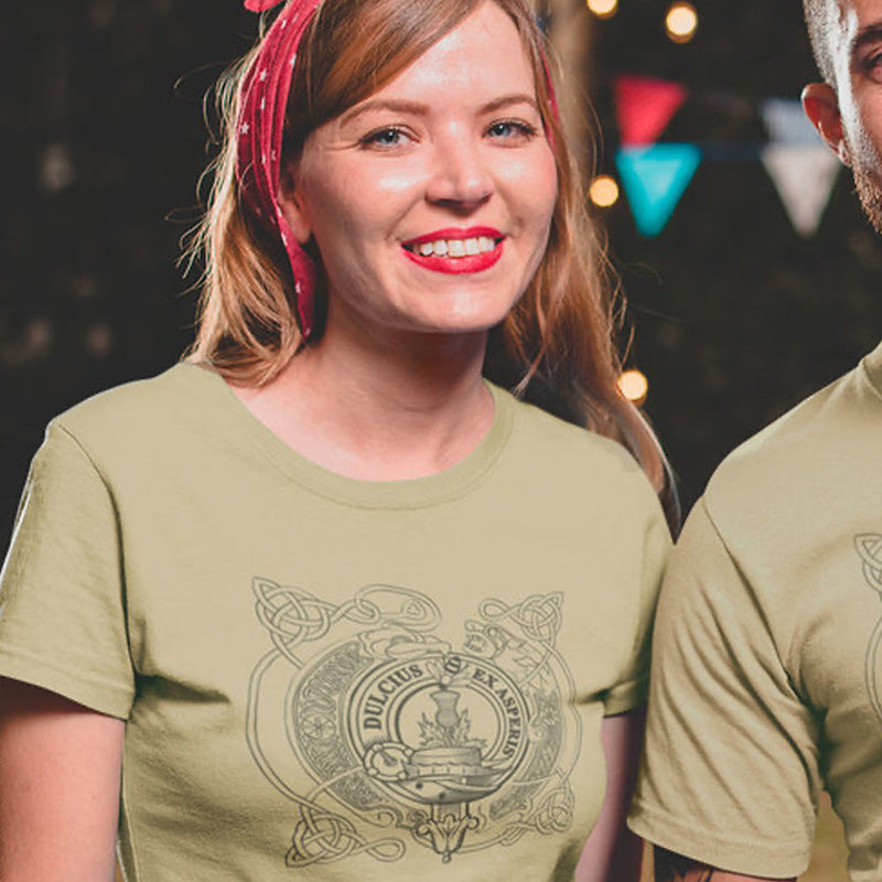 Ladies Clan Crest Celtic Lion T-Shirt *Any Clan Crest*