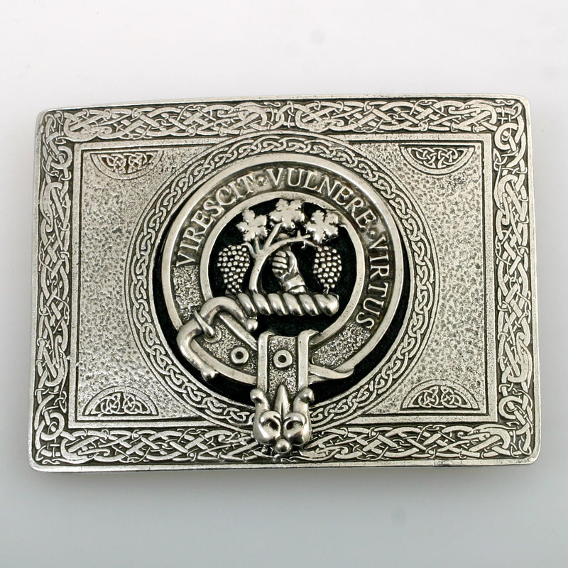 Burnett Pewter Clan Crest Buckle For Kilt Belts