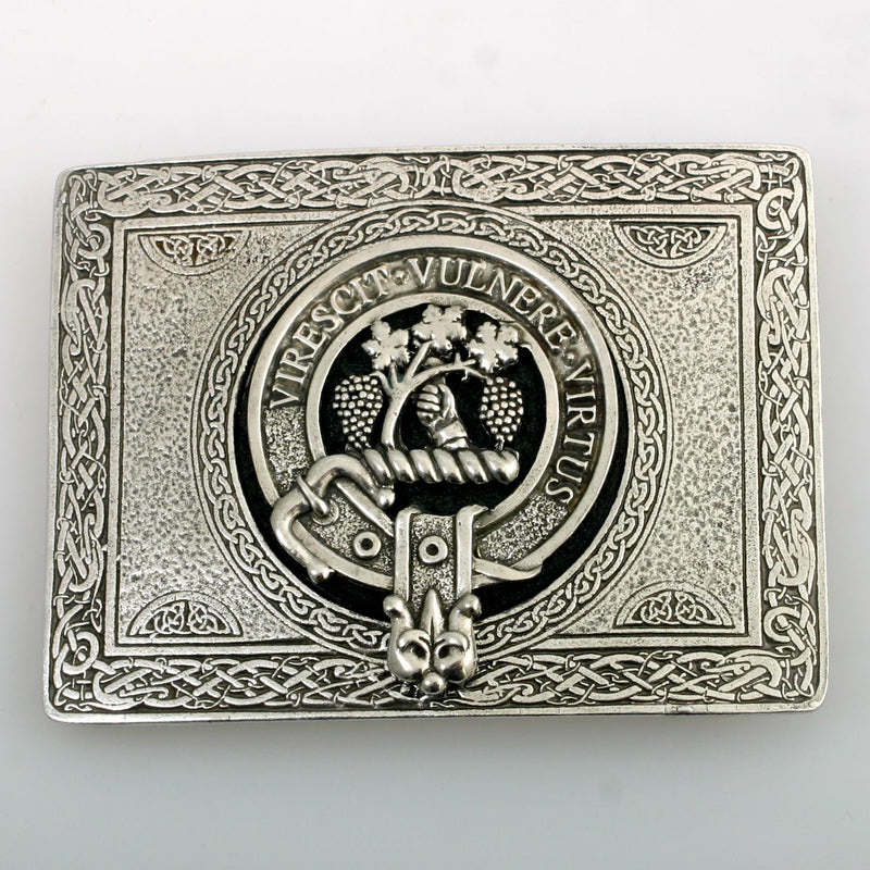 Burnett Pewter Clan Crest Buckle For Kilt Belts