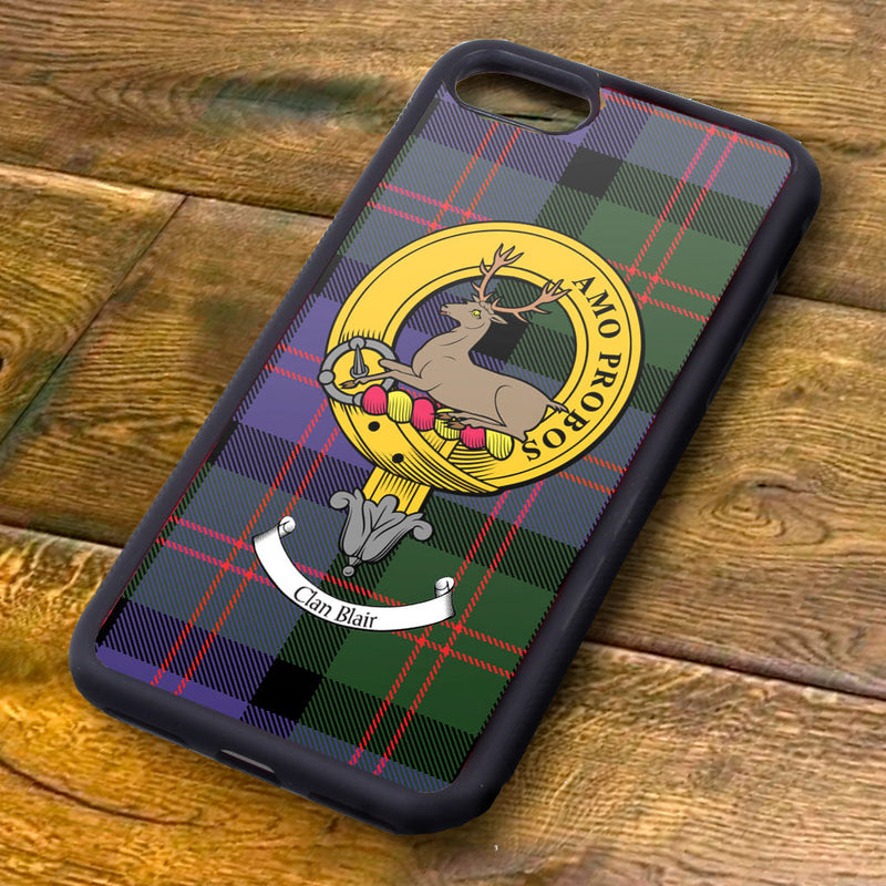 Blair Tartan and Clan Crest iPhone Rubber Case