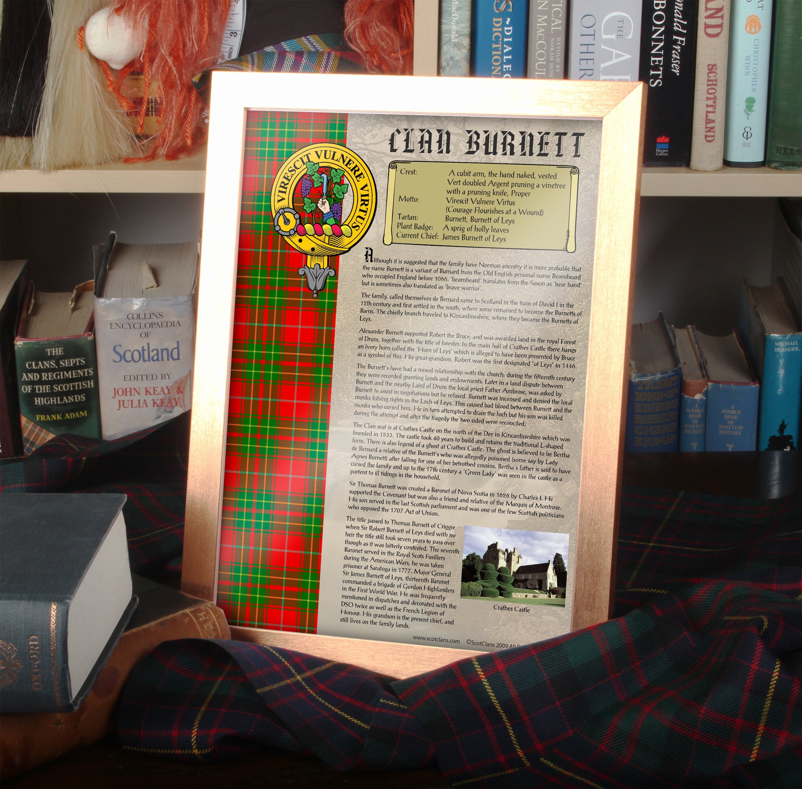 Burnett Clan History Print - Choose Framed or Unframed