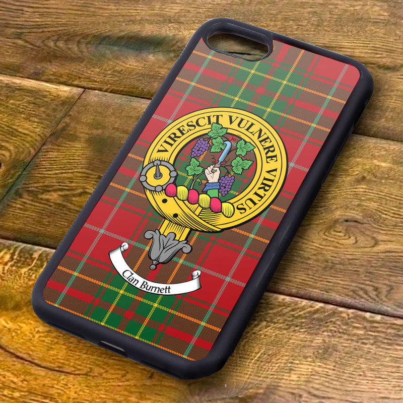 Burnett Tartan and Clan Crest iPhone Rubber Case