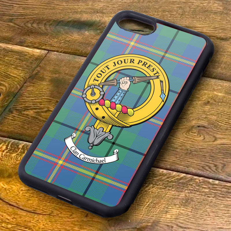 Carmichael Tartan and Clan Crest iPhone Rubber Case