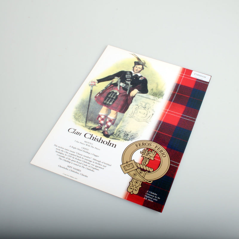 Chisholm Scottish Clan Poster A4