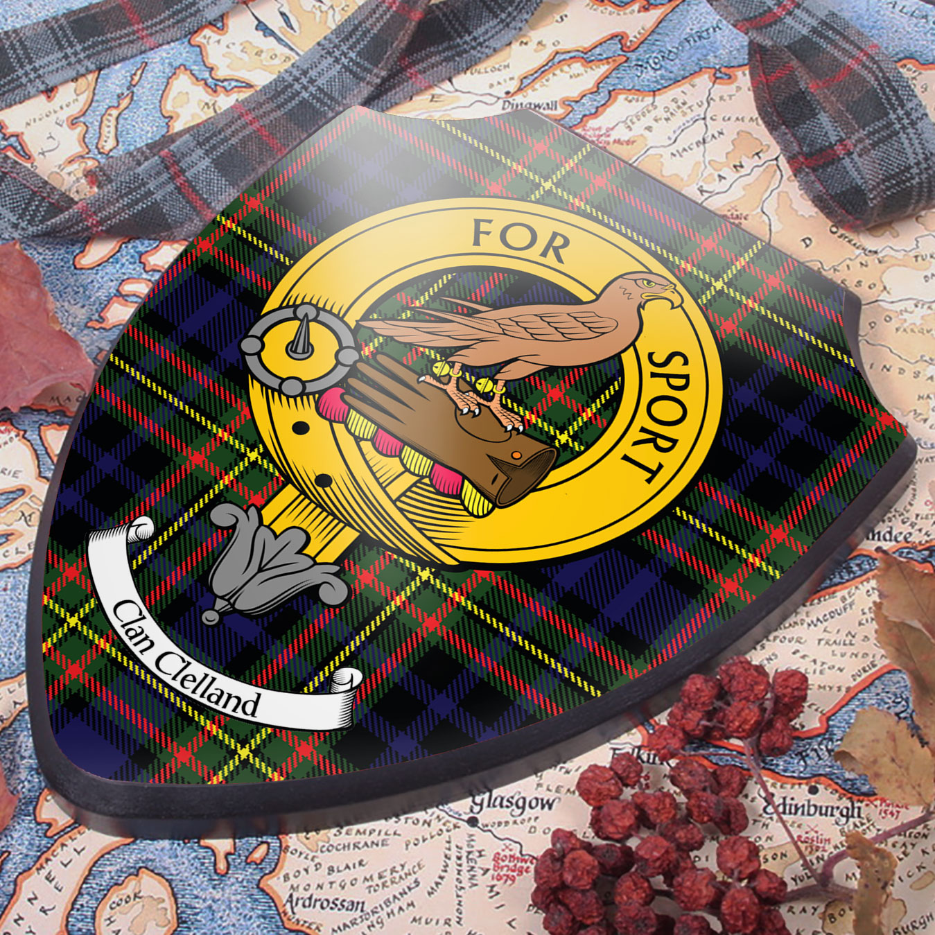 Clelland Clan Crest Printed Wall Plaque - Custom Made