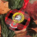 Cunningham Clan Crest and Tartan Metal Christmas Ornament - 6 Styles Available