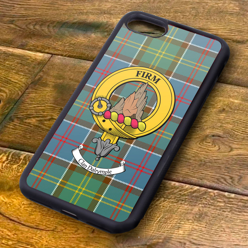 Dalrymple Tartan and Clan Crest iPhone Rubber Case