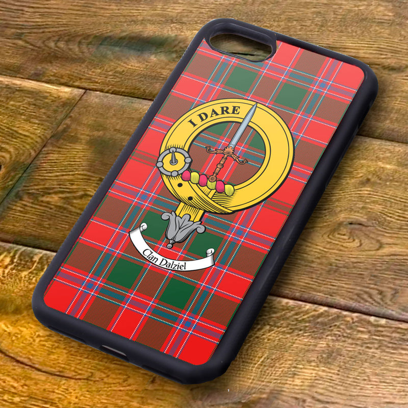 Dalziel Tartan and Clan Crest iPhone Rubber Case