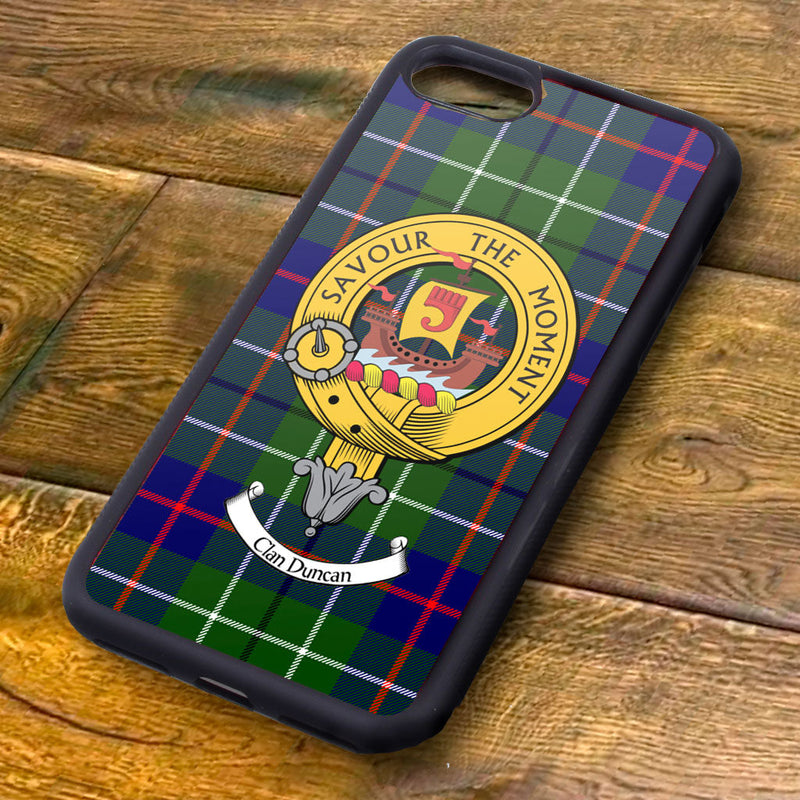 Duncan Tartan and Clan Crest iPhone Rubber Case