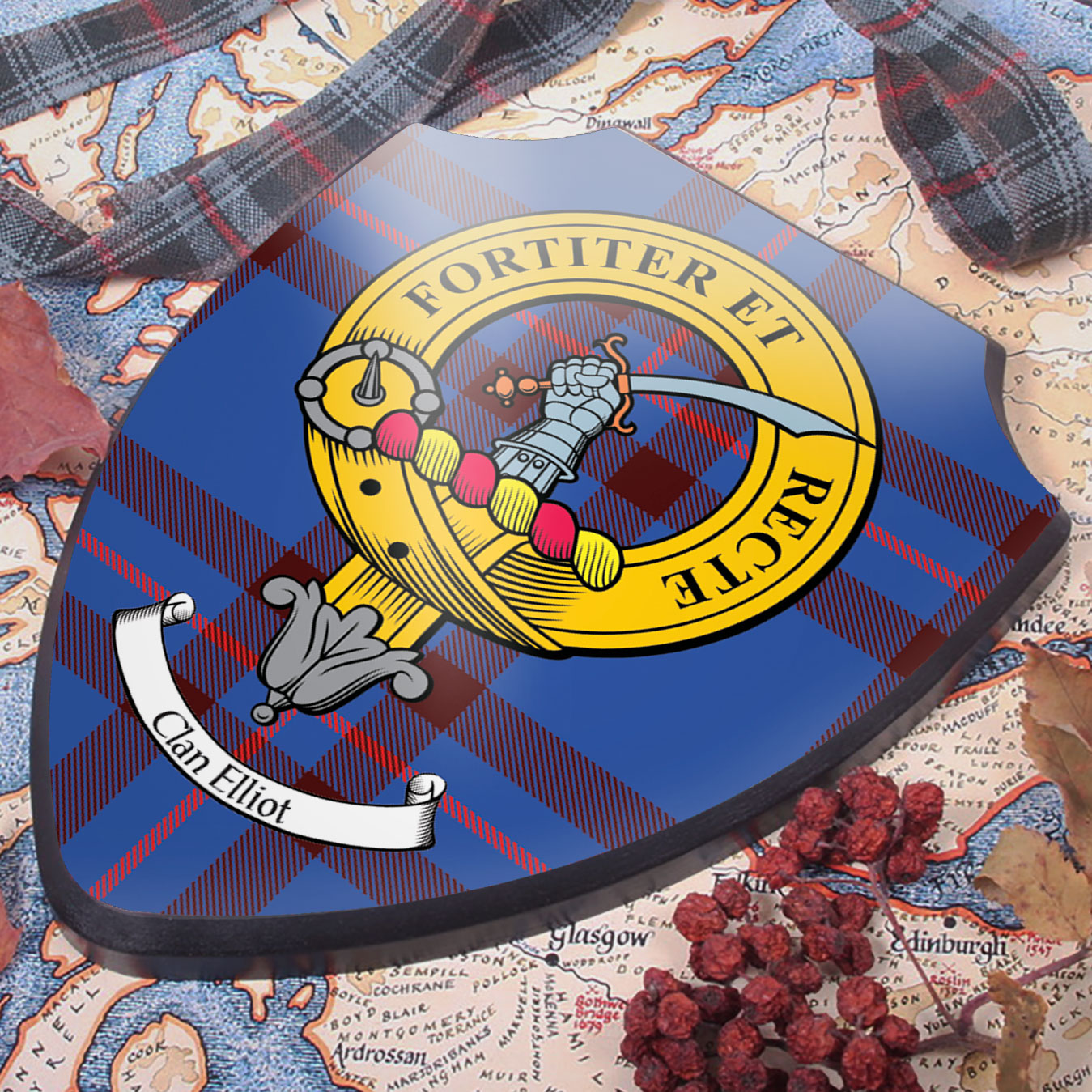 Elliot Clan Crest Printed Wall Plaque - Custom Made