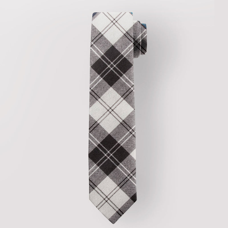 Pure Wool Tie in Erskine Black & White Modern Tartan