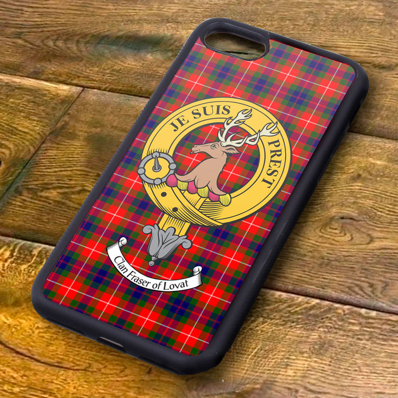 Fraser of Lovat Tartan and Clan Crest iPhone Rubber Case