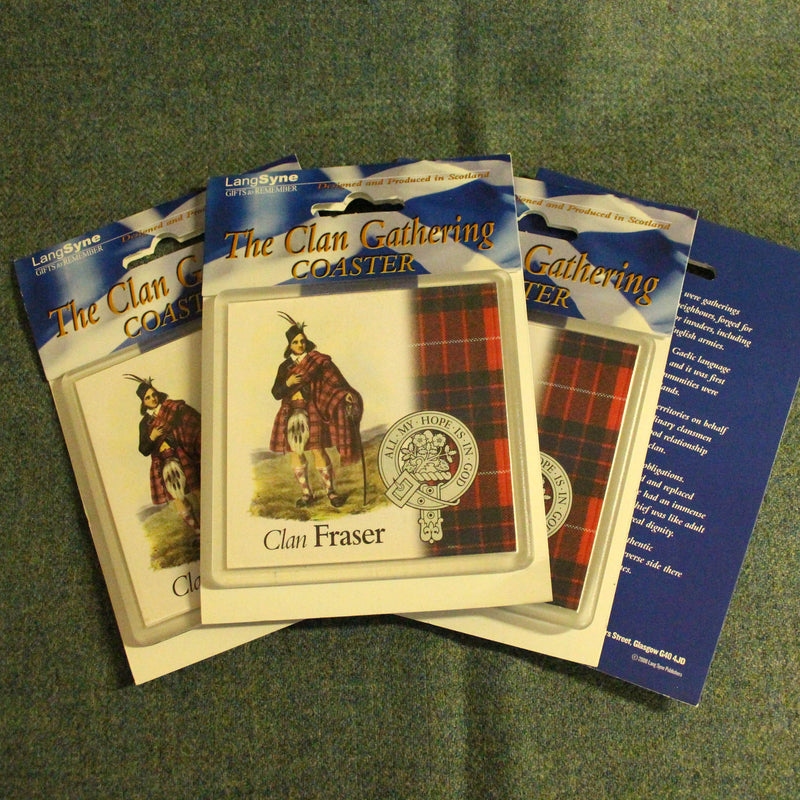 Fraser Clan Crest Coasters - Set of 4