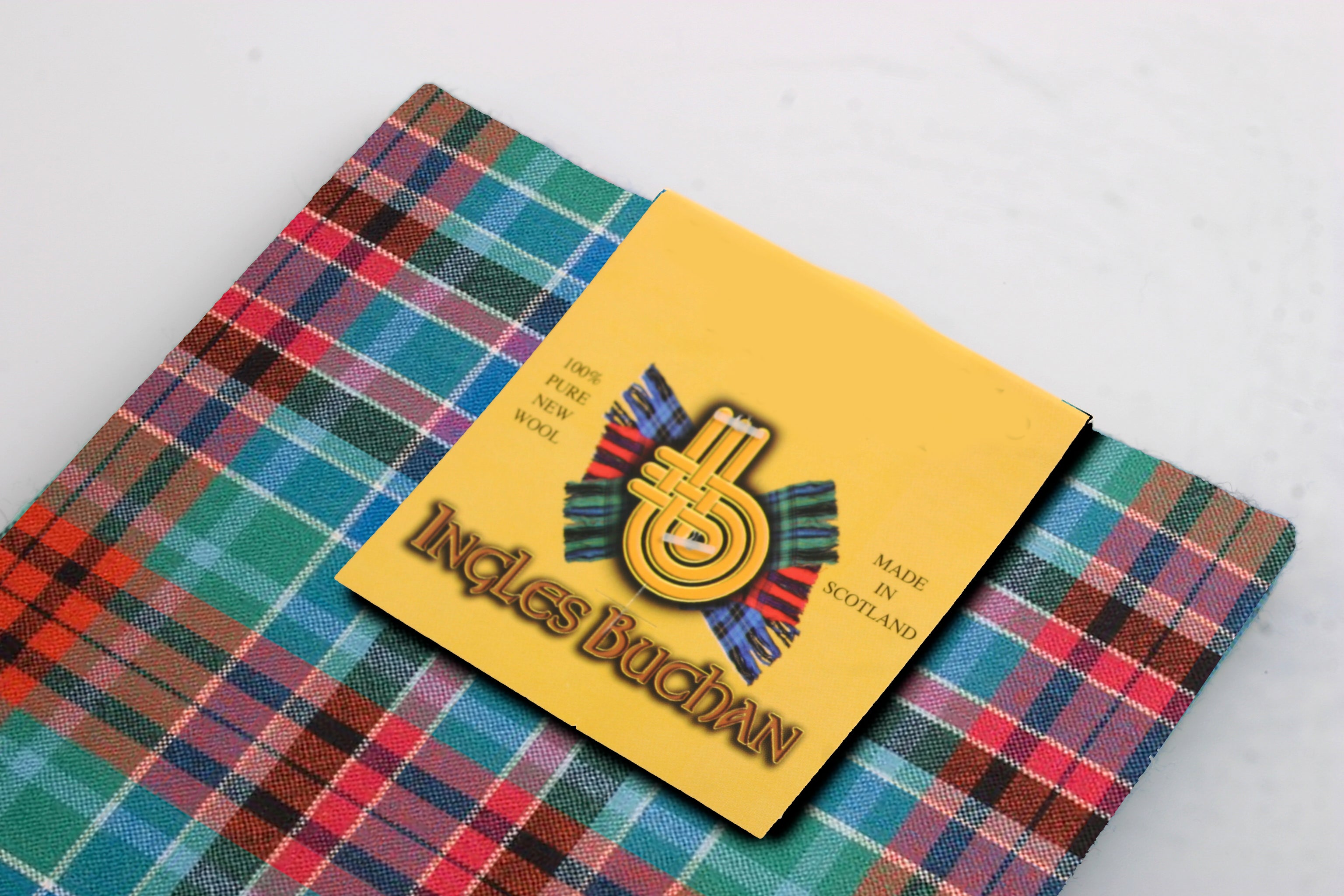 Wool Tartan Pocket Square in Gordon Red Ancient Tartan