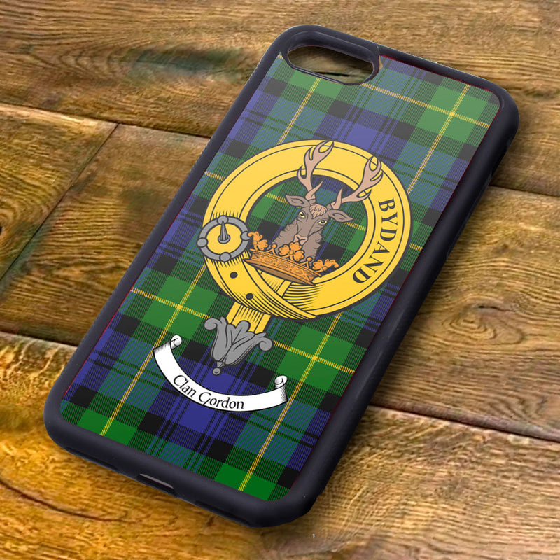 Gordon Tartan and Clan Crest iPhone Rubber Case