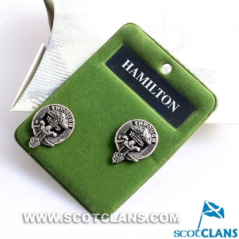 Hamilton Clan Crest Pewter Cufflinks