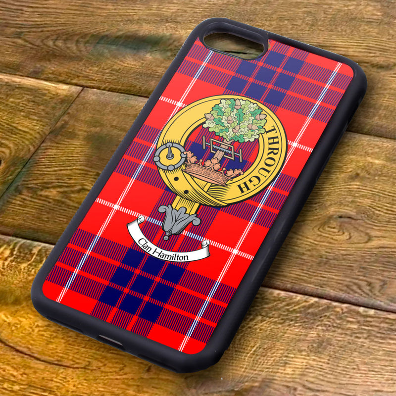 Hamilton Tartan and Clan Crest iPhone Rubber Case