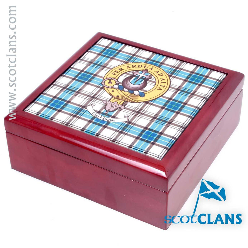 Hannay Crest and Tartan Jewellery Box - Large