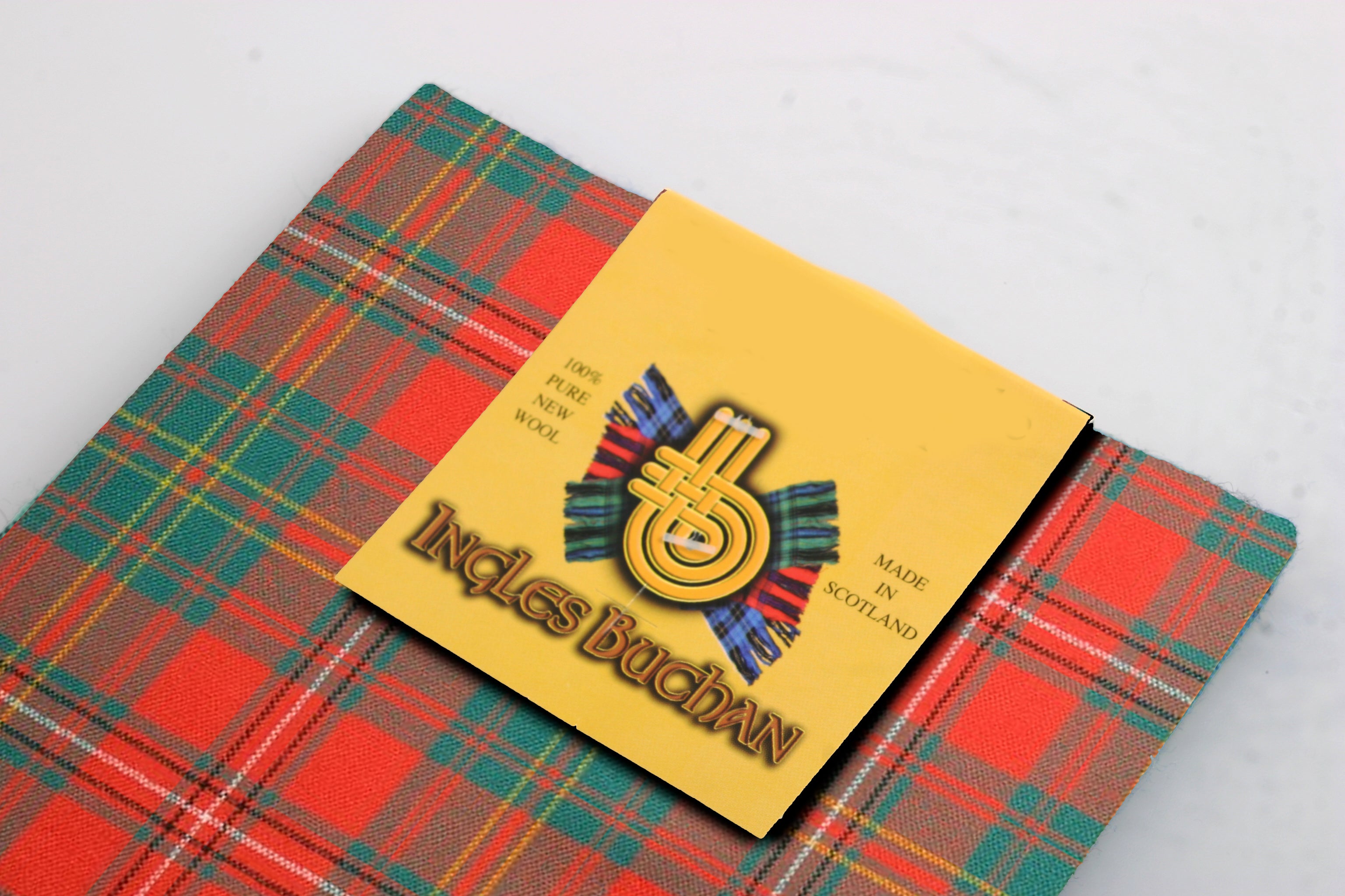 Wool Tartan Pocket Square in Hay Ancient Tartan