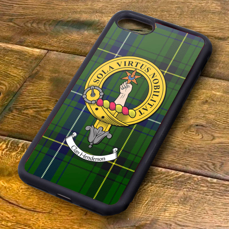 Henderson Tartan and Clan Crest iPhone Rubber Case