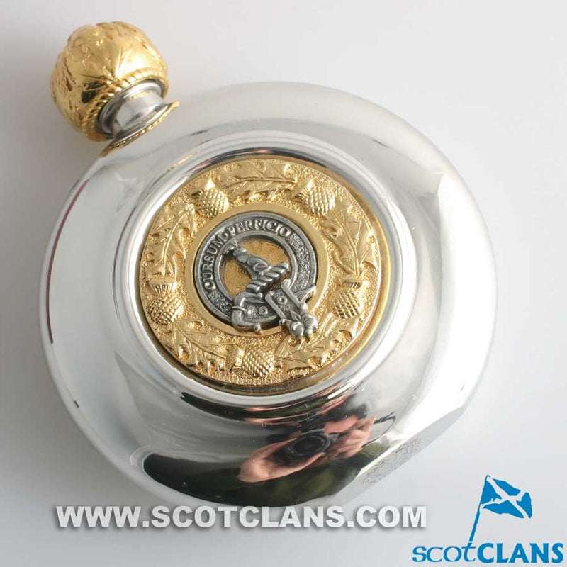 Hunter Clan Crest Pewter Sporran Flask
