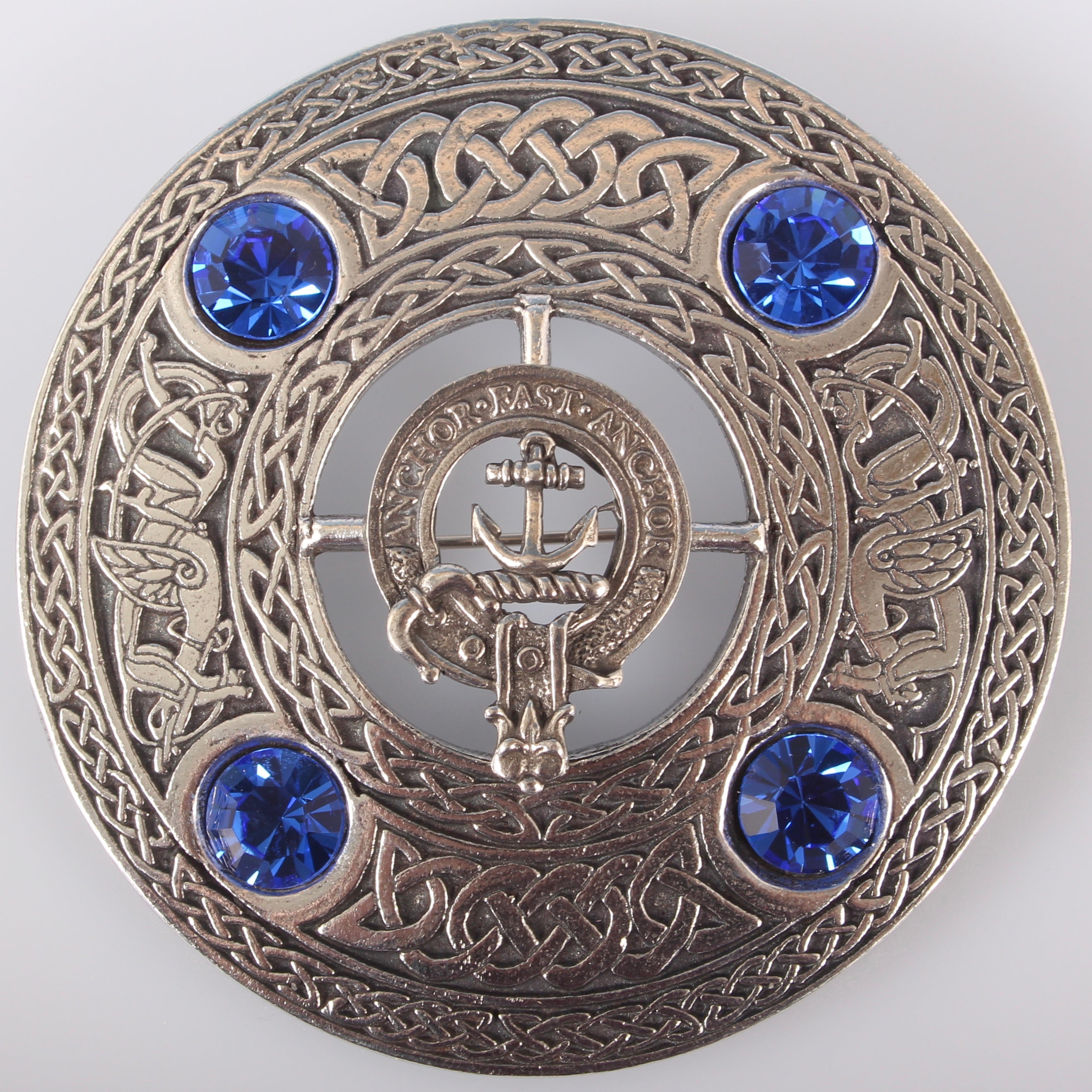 Grey Clan Crest Pewter Plaid Brooch