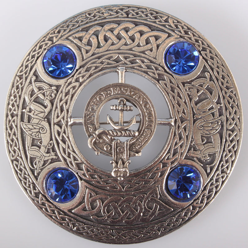 Grey Clan Crest Pewter Plaid Brooch