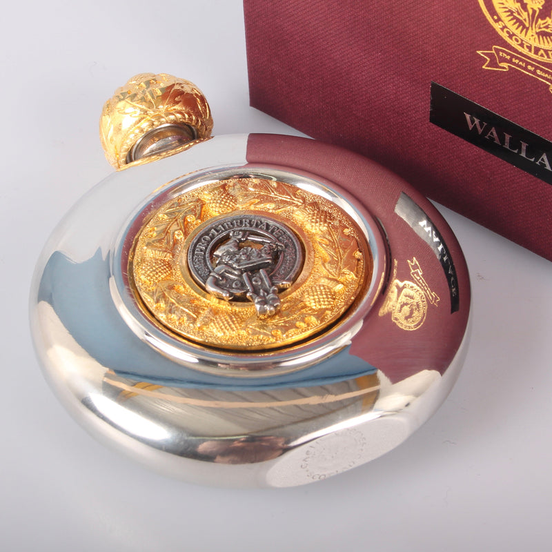 Wallace Clan Crest Pewter Sporran Flask