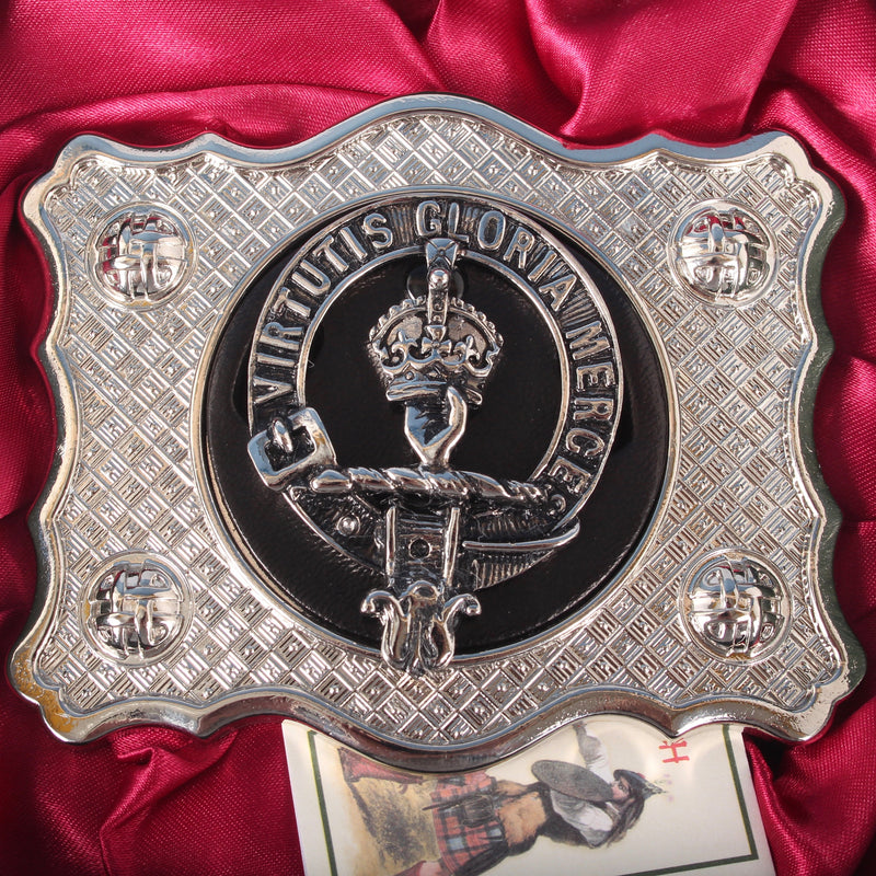 Robertson Pewter Clan Crest Buckle For Kilt Belts