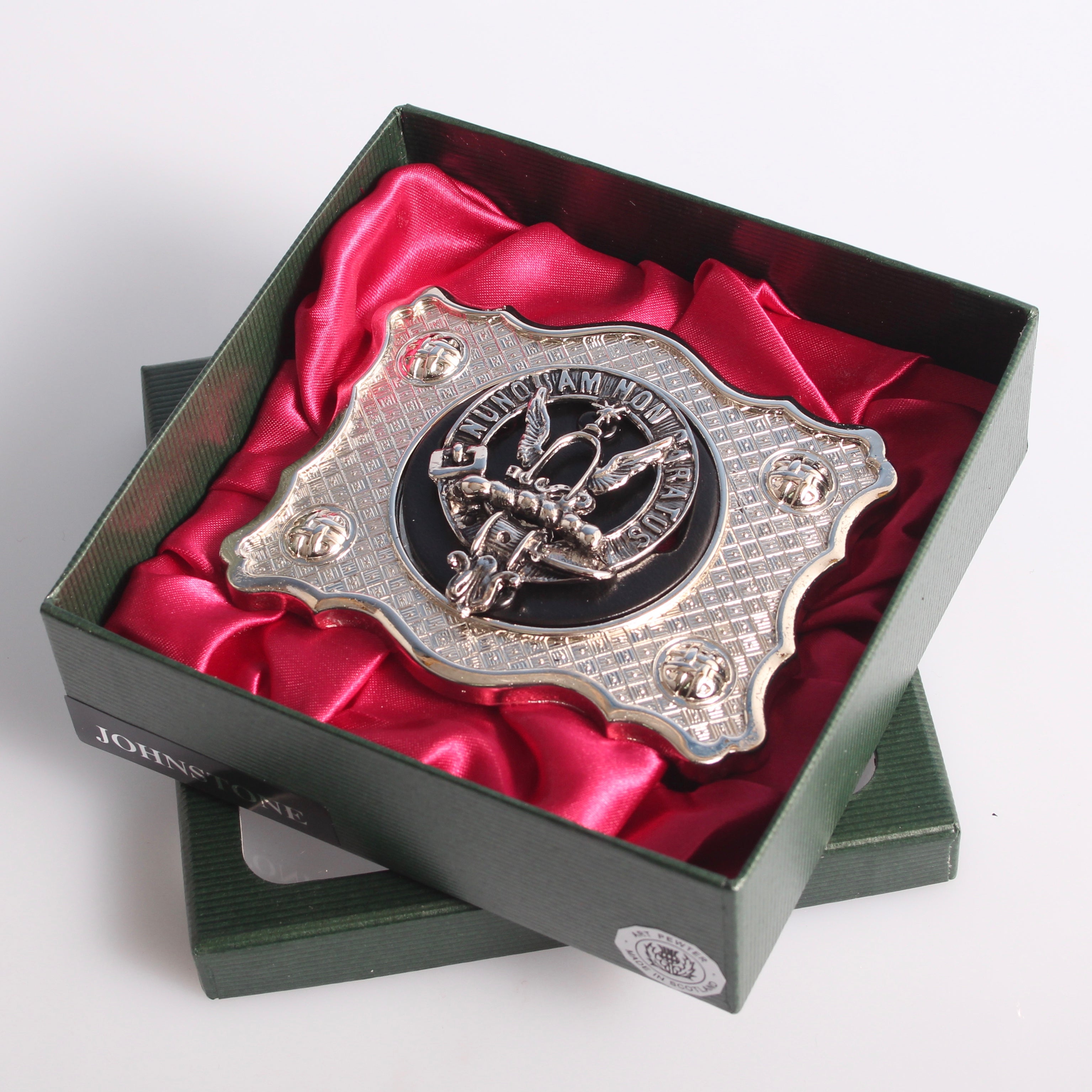 Johnstone  Pewter Clan Crest Buckle For Kilt Belts