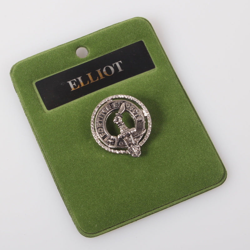 Elliot Clan Crest Small Pewter Pin Badge