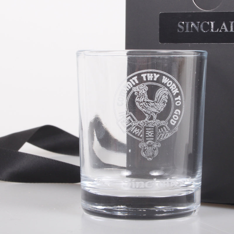 Clan Crest Whisky Glass with Sinclair Crest