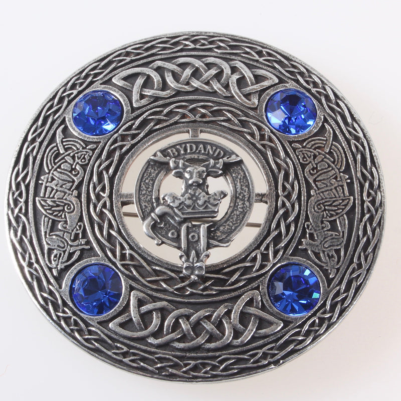 Gordon Clan Crest Pewter Plaid Brooch