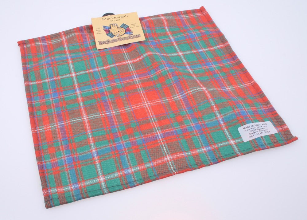 Wool Tartan Pocket Square in MacDougall Ancient Tartan