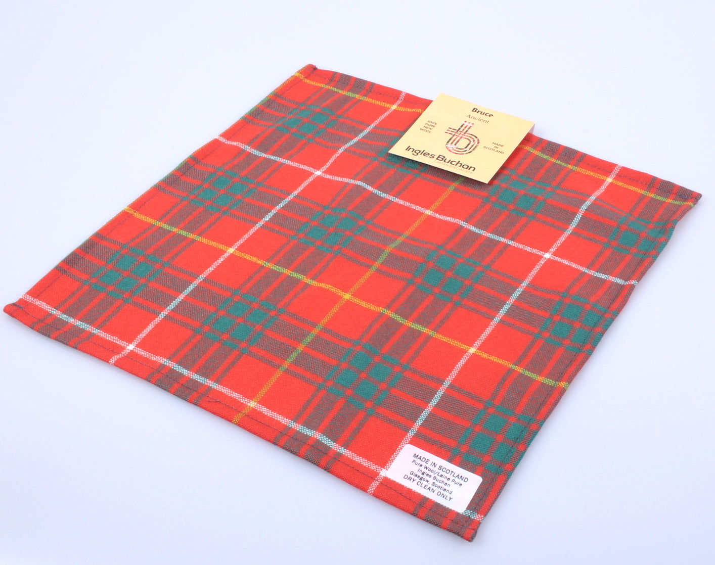 Wool Tartan Pocket Square in Bruce Ancient Tartan